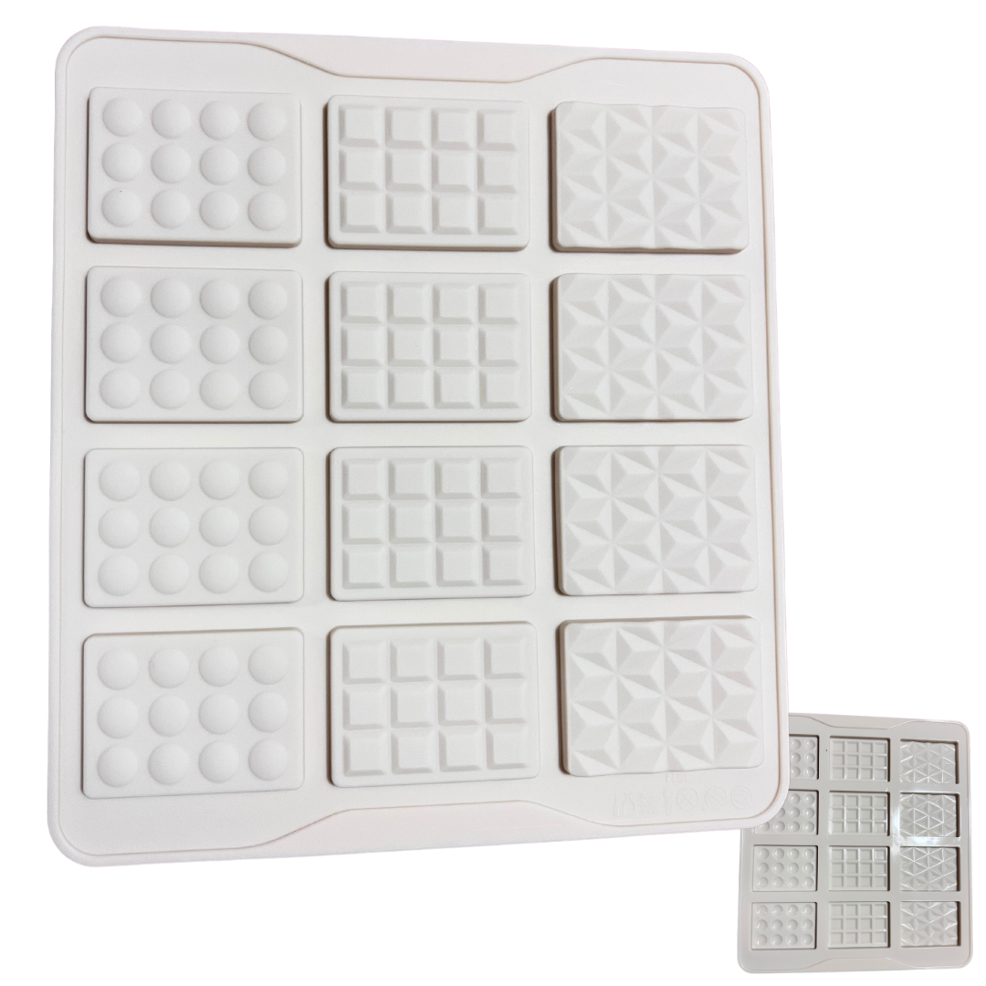 Molde de silicón para chocolate diamantado textura barra