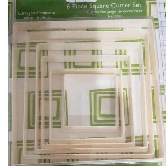 Set de cortadores cuadrados para galletas 6 piezas