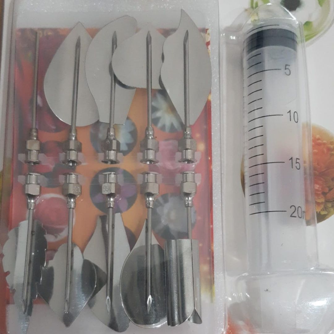 Juego de gurbias agujas para gelatina arte reposteria jeringa (G)