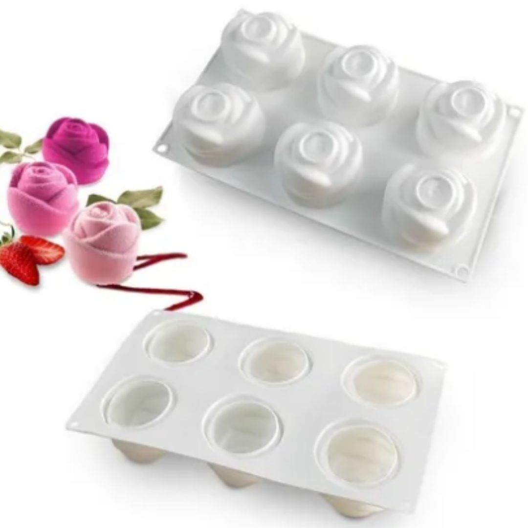 Molde de rosa 3D de silicón