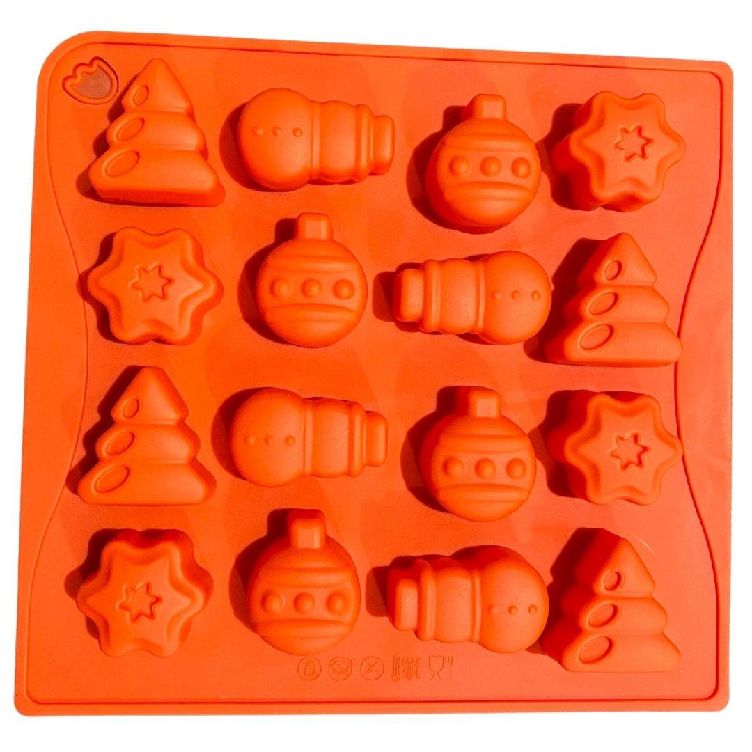 Figuras navidad arbol esfera hombre de nieve navideño molde de silicón chocolate gomitas