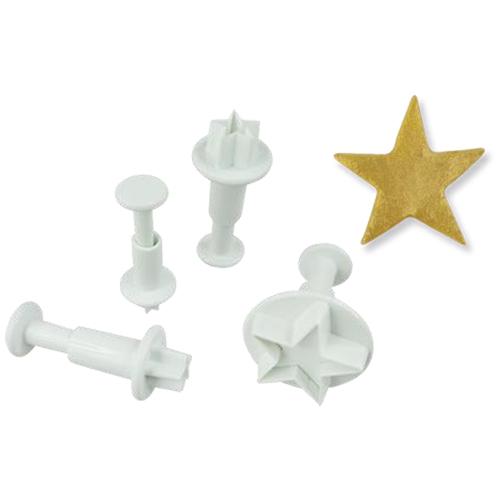 Cortadores eyector estrella para fondant 4pzs