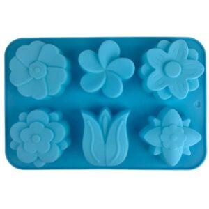 Molde de silicón de flores 6cav