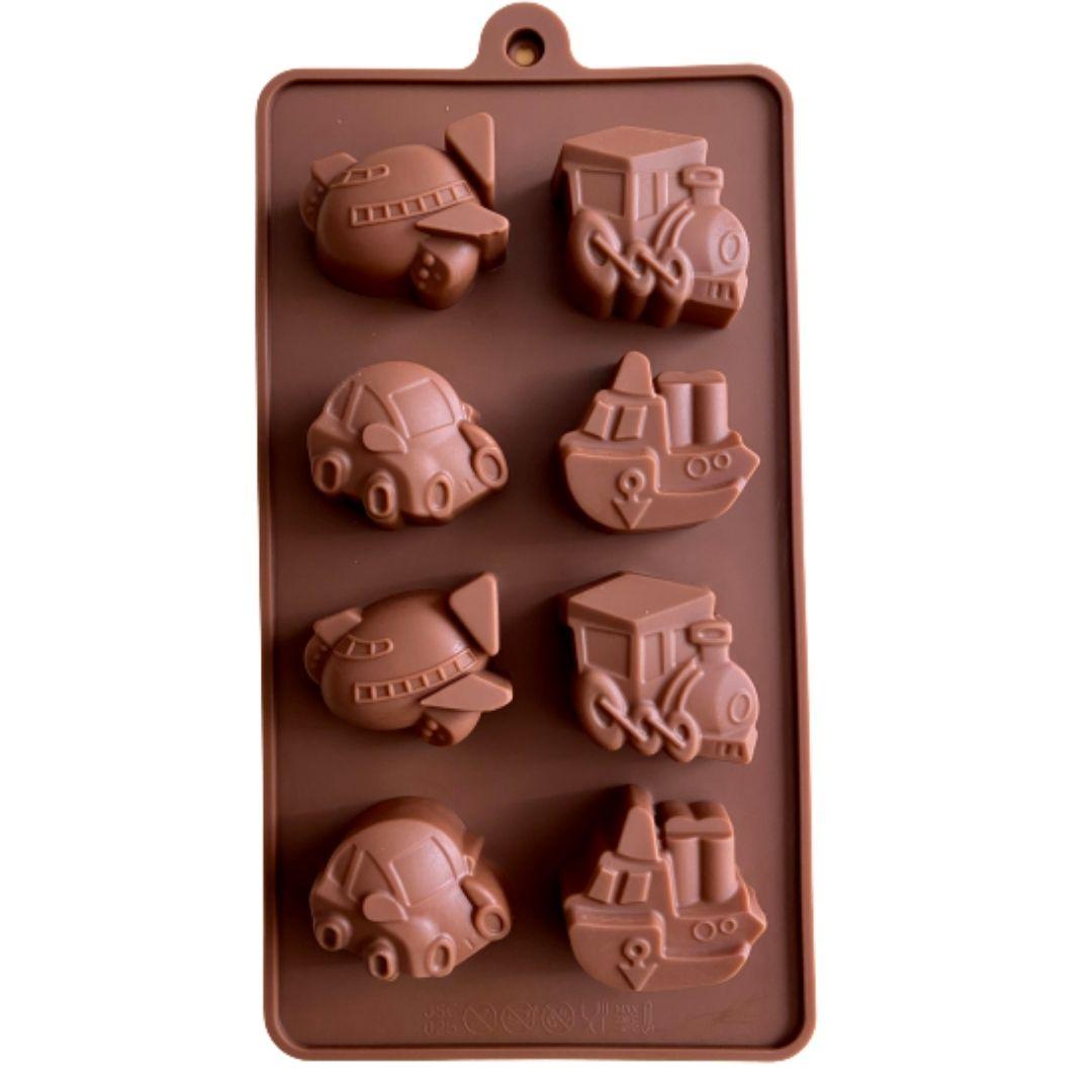 Molde de silicón avion coche barco tren repostería chocolate