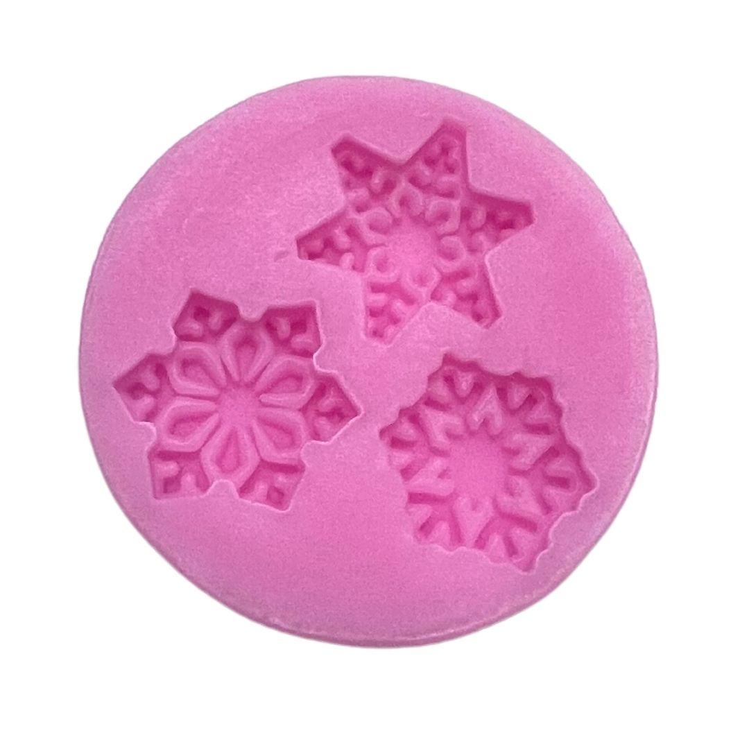 Molde de silicón copos de nieve frozen repostería