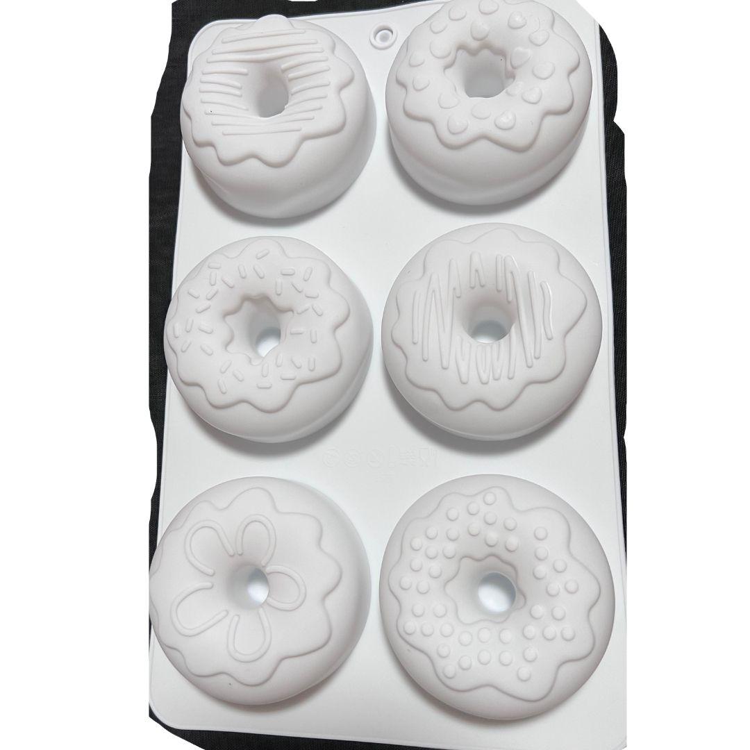 Molde de silicón donas decoradas 6 cavidades
