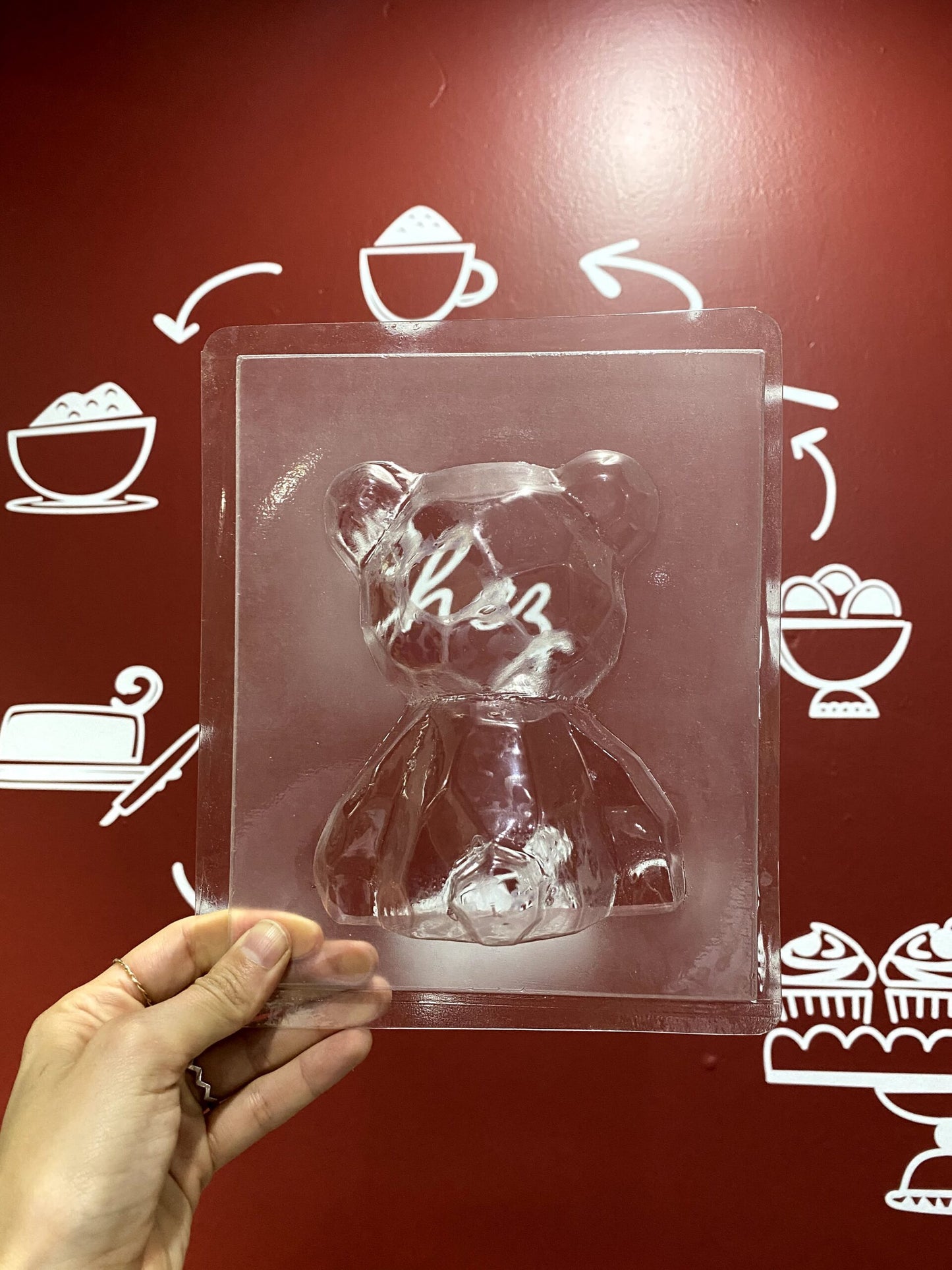 molde oso 3d acetato para chocolate