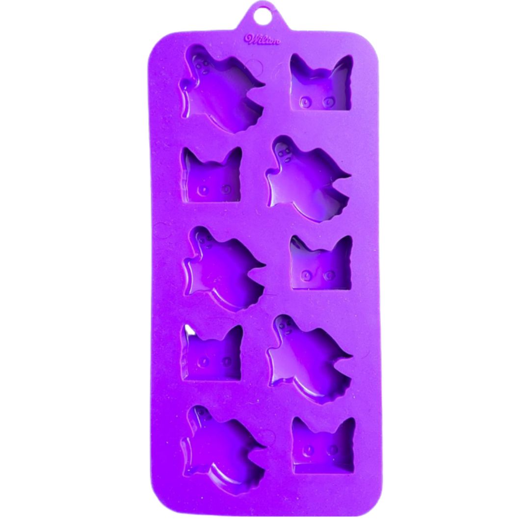 Molde de fantasmas y gatos para repostería silicón Wilton