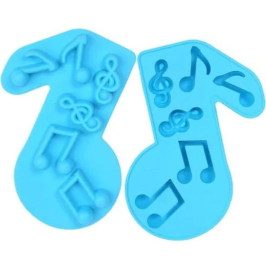 Molde de silicón de notas musicales
