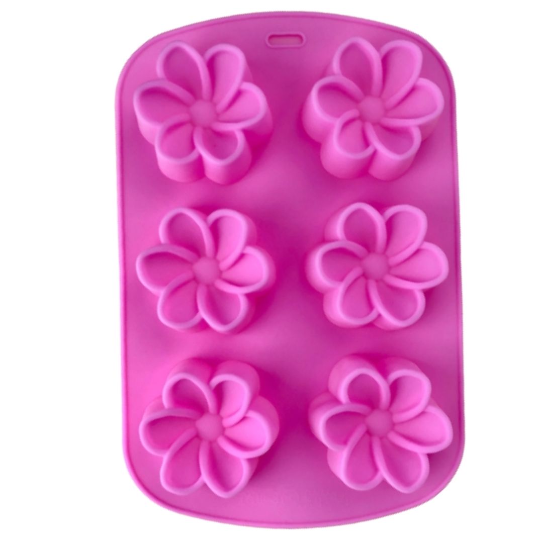 Molde de silicón flores 6cav