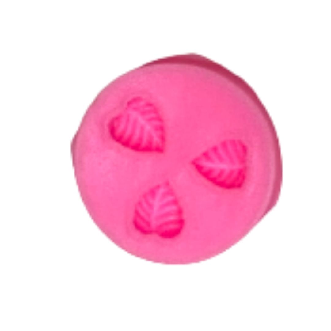 Molde de silicón para fondant hojas minis 3 cavidades
