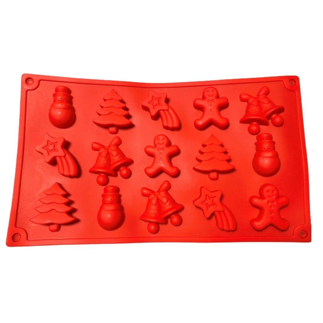 Molde de silicón muñeco jengibre pino navidad muñeco de nieve campanas