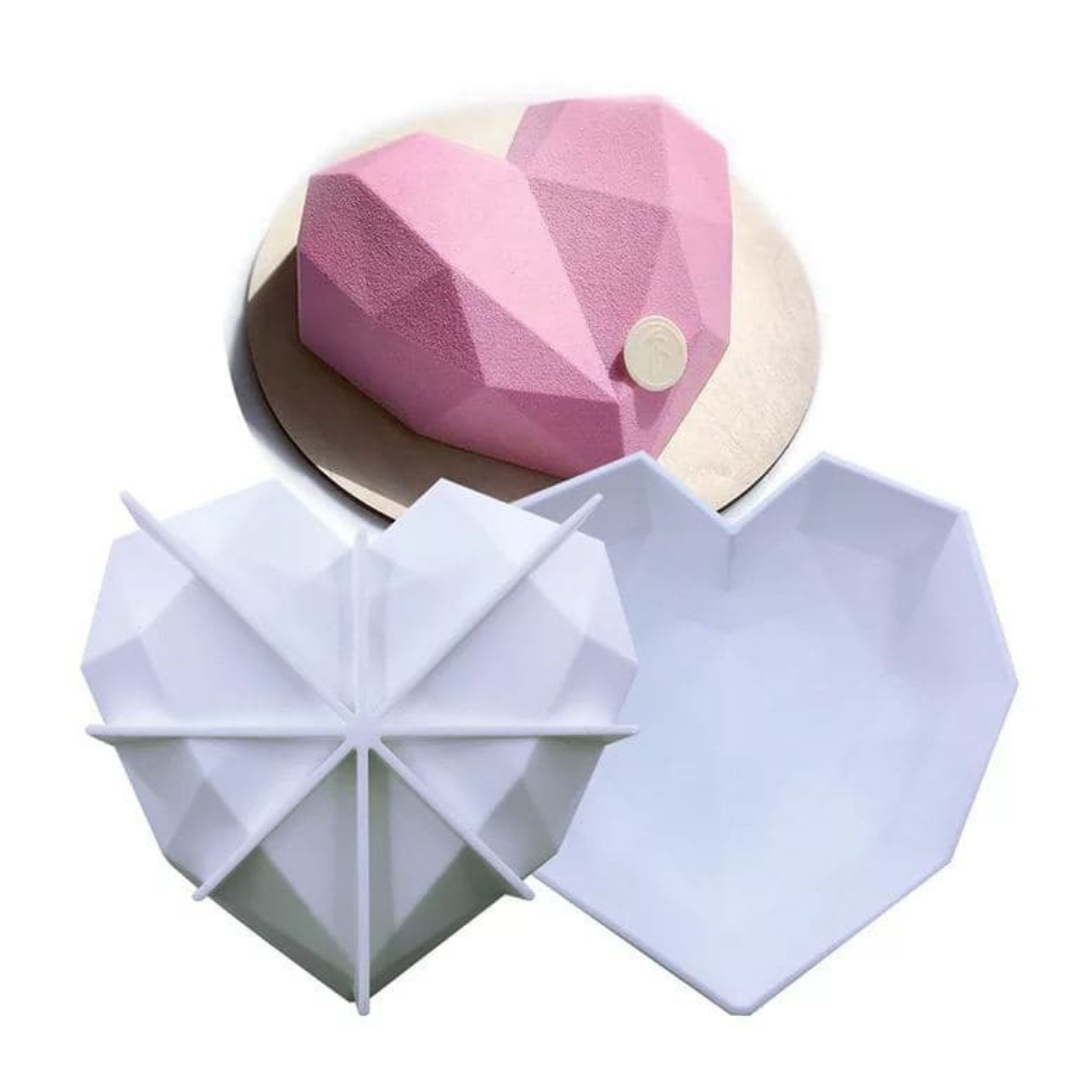 Molde Silicona Corazón Diamante 3d X1 - Rey Gecko