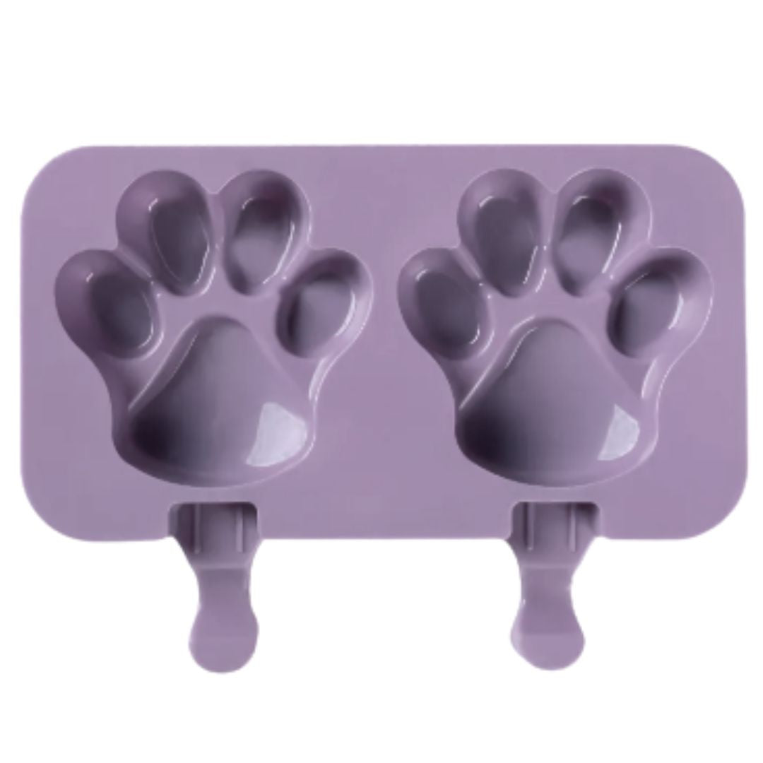 Molde de silicón de paleta en forma de huellas o huellitas de perro o gato 2 cav