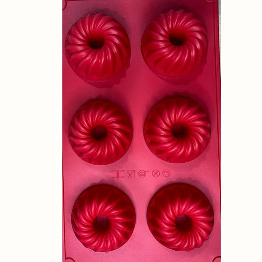 Molde de silicón mini bundt 6 cavidades