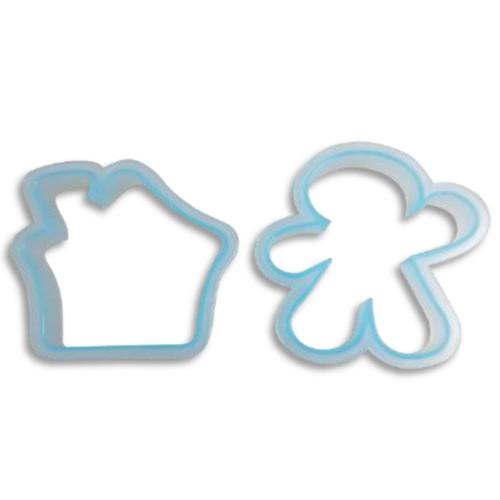 Cortadores muñeco jengibre casa 2pz navidad