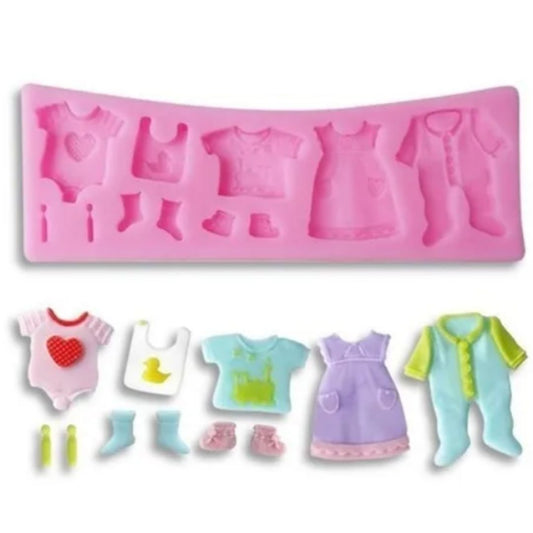 Molde de silicón para fondant de ropa o ropita de bebé
