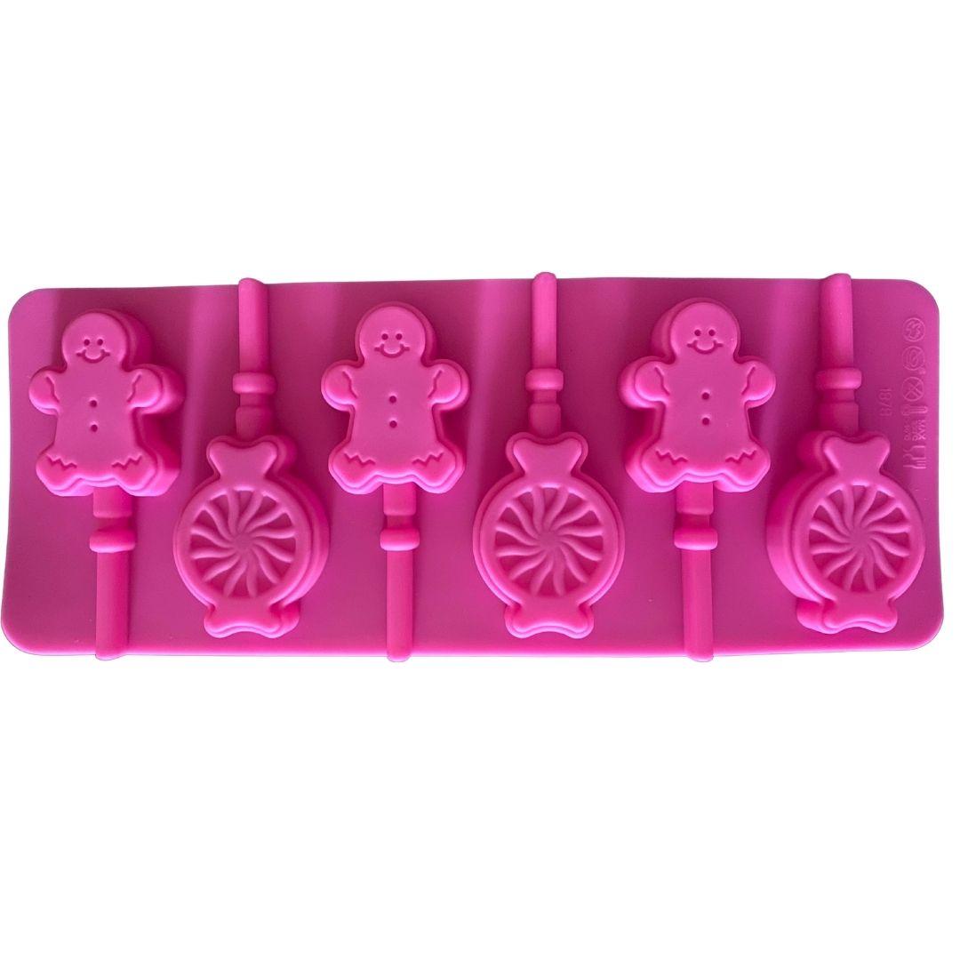 Muñeco hombre de jengibre paleta caramelo molde de silicón